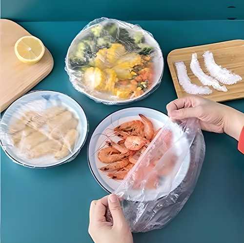 Reusable Elastic Food Storage Plastic Covers (Pack of 2)